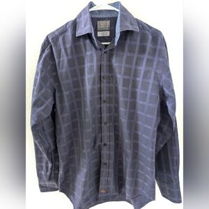 Thomas Dean Medium 100% Cotton Long Staple 2ply Blue Checked Dress